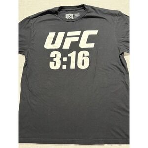 UFC 3:16 T-Shirt‎ Men's Black Stone Cold Steve Austin WWE Crossover Tee Size L